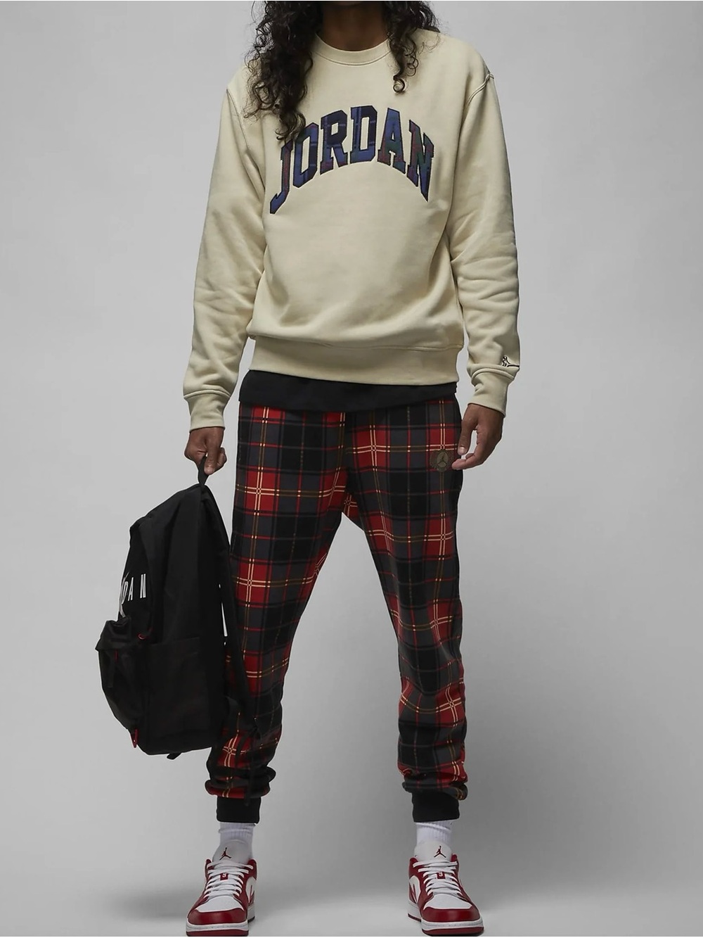 Jordan Essential Holiday Men's Fleece Crew-Neck Sweatshirt DV1574-206 Size S - Picture 9 of 9